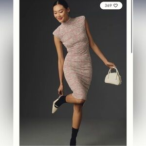 Black Halo Tweed Midi Dress